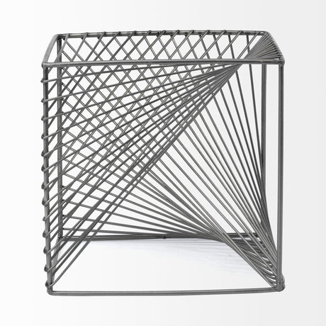 Rochon Gray Metal Decorative Cube by Mercana at Eve Furniture