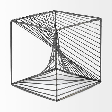 Rochon Gray Metal Decorative Cube by Mercana at Eve Furniture