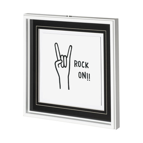 Rock On by Lawyer a Hand Embellished Textured Framed Art Print Matted under Glass by Mercana at Eve Furniture