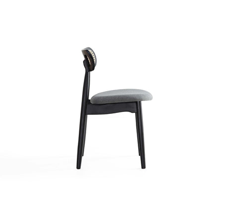 Rockaway 70.86 Dining Set with 6 Colbert Chairs in Black and Grey by Manhattan Comfort at Eve Furniture