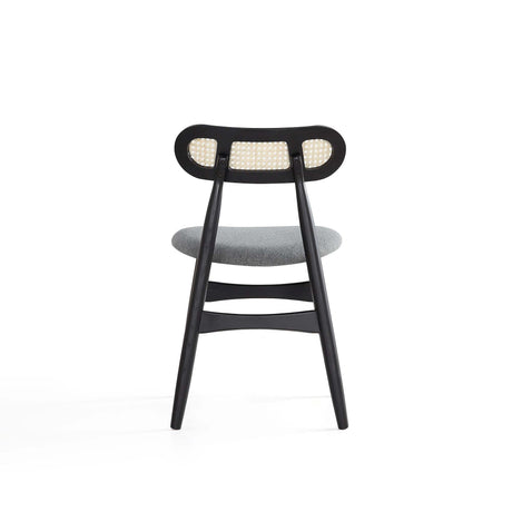 Rockaway 70.86 Dining Set with 6 Colbert Chairs in Black and Grey by Manhattan Comfort at Eve Furniture