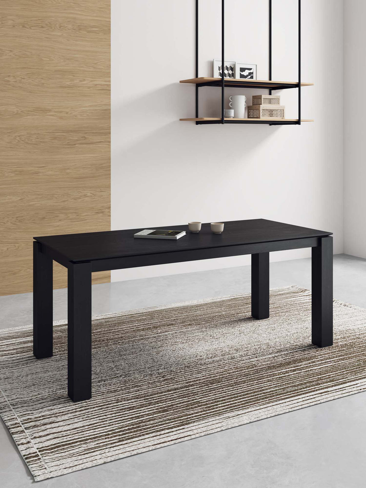 Rockaway 70.86 Dining Table in Black by Manhattan Comfort at Eve Furniture
