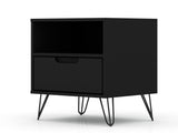 Rockefeller 1.0 Nightstand in Black by Manhattan Comfort at Eve Furniture
