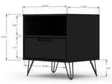 Rockefeller 1.0 Nightstand in Black by Manhattan Comfort at Eve Furniture