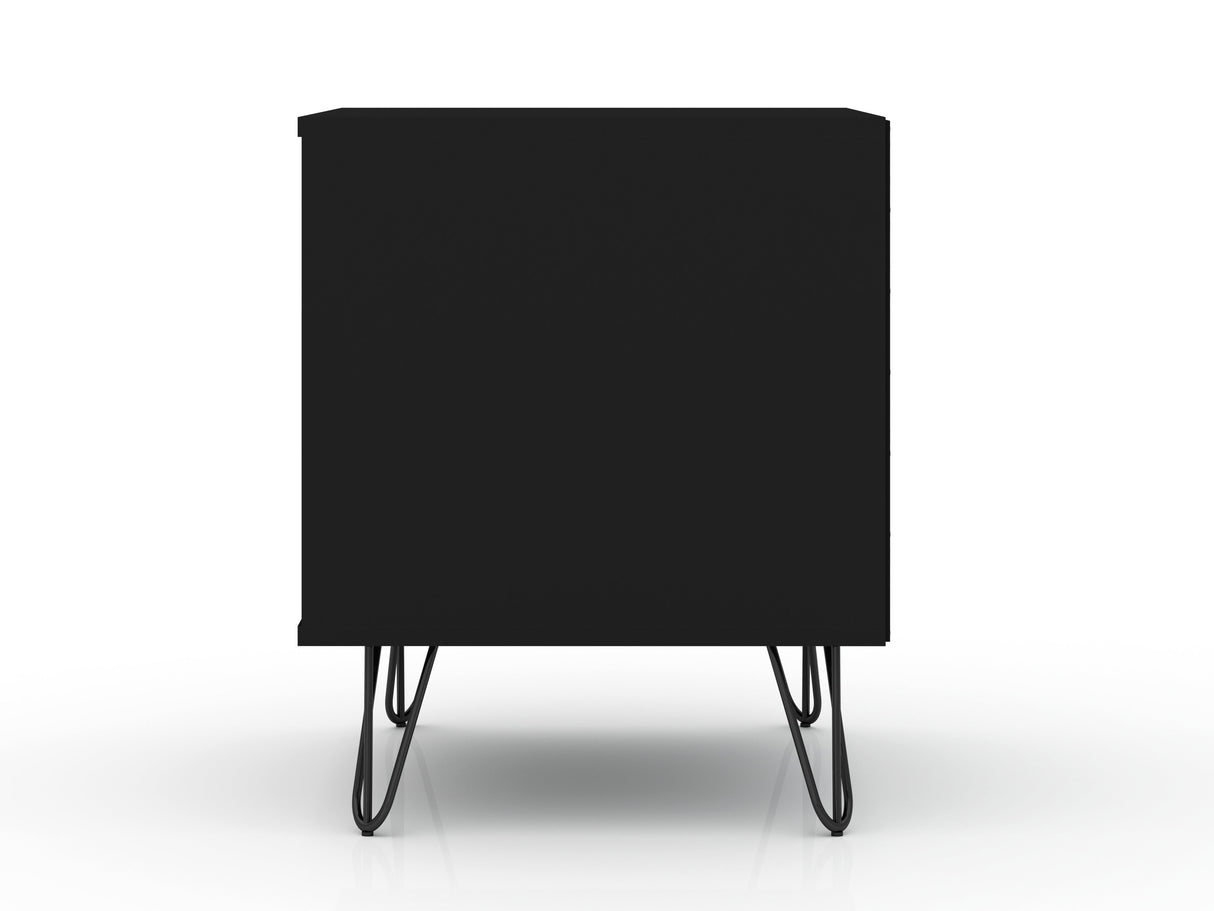 Rockefeller 1.0 Nightstand in Black by Manhattan Comfort at Eve Furniture