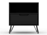 Rockefeller 1.0 Nightstand in Black by Manhattan Comfort at Eve Furniture