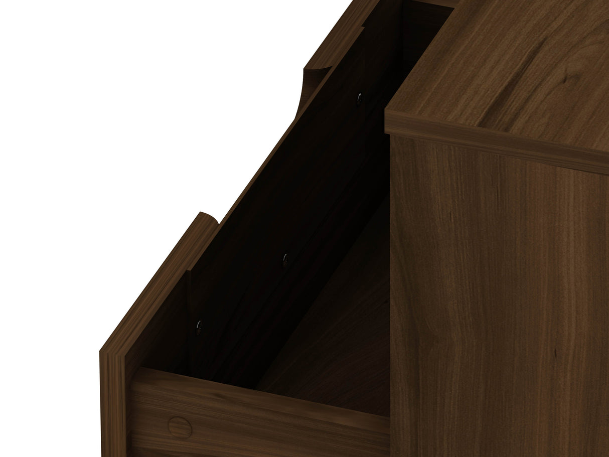 Rockefeller 1.0 Nightstand in Brown by Manhattan Comfort at Eve Furniture