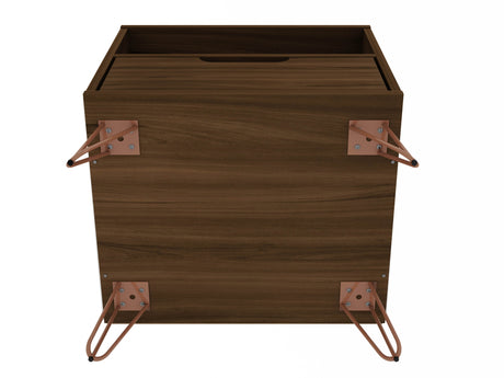 Rockefeller 1.0 Nightstand in Brown by Manhattan Comfort at Eve Furniture