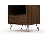 Rockefeller 1.0 Nightstand in Brown by Manhattan Comfort at Eve Furniture