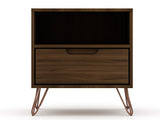 Rockefeller 1.0 Nightstand in Brown by Manhattan Comfort at Eve Furniture
