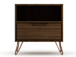 Rockefeller 1.0 Nightstand in Brown by Manhattan Comfort at Eve Furniture