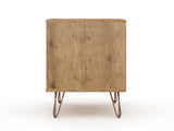 Rockefeller 1.0 Nightstand in Nature and Rose Pink by Manhattan Comfort at Eve Furniture