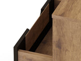 Rockefeller 1.0 Nightstand in Nature and Textured Grey by Manhattan Comfort at Eve Furniture