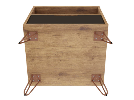 Rockefeller 1.0 Nightstand in Nature and Textured Grey by Manhattan Comfort at Eve Furniture