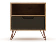 Rockefeller 1.0 Nightstand in Nature and Textured Grey by Manhattan Comfort at Eve Furniture
