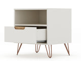 Rockefeller 1.0 Nightstand in Off White and Nature by Manhattan Comfort at Eve Furniture