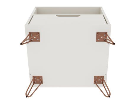 Rockefeller 1.0 Nightstand in Off White and Nature by Manhattan Comfort at Eve Furniture