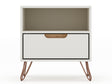 Rockefeller 1.0 Nightstand in Off White and Nature by Manhattan Comfort at Eve Furniture