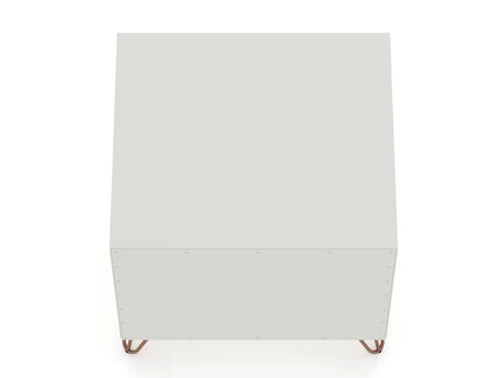 Rockefeller 1.0 Nightstand in Off White by Manhattan Comfort at Eve Furniture