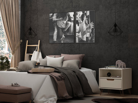 Rockefeller 1.0 Nightstand in Off White by Manhattan Comfort at Eve Furniture