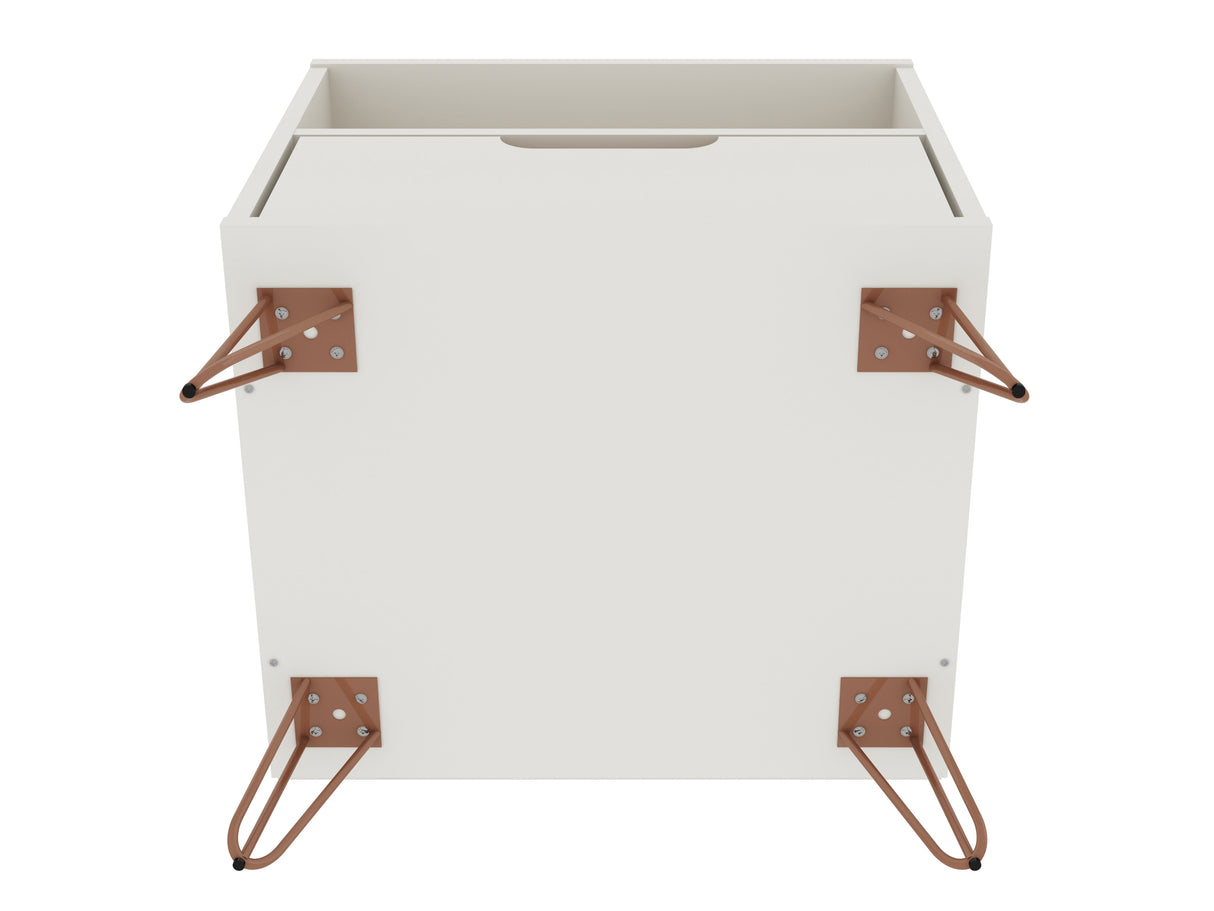 Rockefeller 1.0 Nightstand in Off White by Manhattan Comfort at Eve Furniture