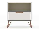 Rockefeller 1.0 Nightstand in Off White by Manhattan Comfort at Eve Furniture