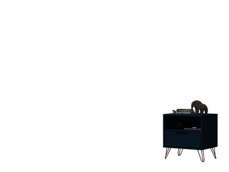 Rockefeller 1.0 Nightstand in Tatiana Midnight Blue by Manhattan Comfort at Eve Furniture