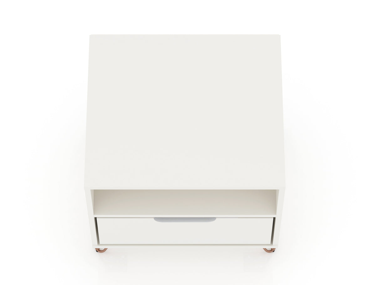 Rockefeller 1.0 Nightstand in White by Manhattan Comfort at Eve Furniture