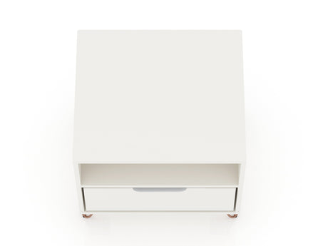 Rockefeller 1.0 Nightstand in White by Manhattan Comfort at Eve Furniture