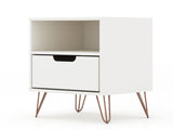 Rockefeller 1.0 Nightstand in White by Manhattan Comfort at Eve Furniture