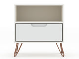 Rockefeller 1.0 Nightstand in White by Manhattan Comfort at Eve Furniture