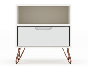 Rockefeller 1.0 Nightstand in White by Manhattan Comfort at Eve Furniture