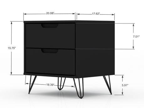 Rockefeller 2.0 Nightstand in Black by Manhattan Comfort at Eve Furniture