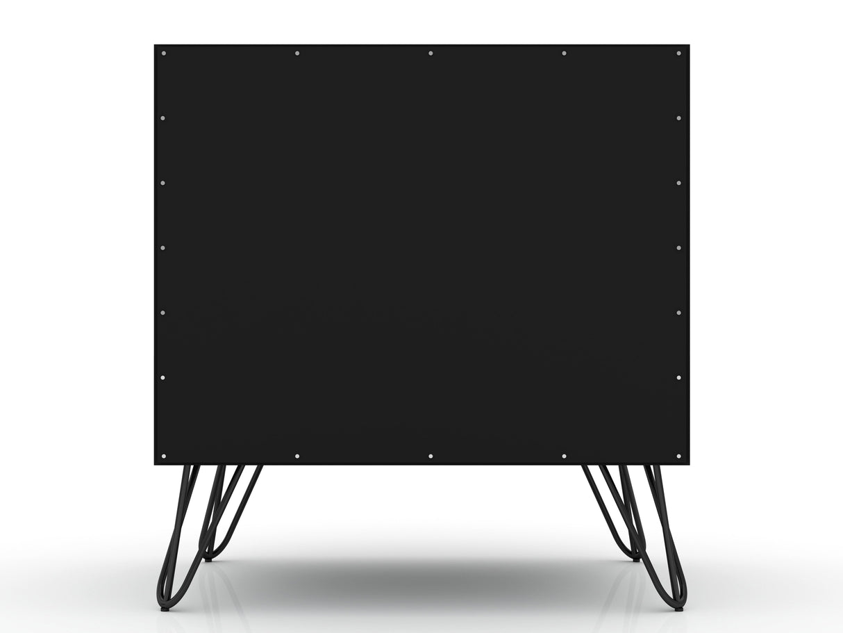Rockefeller 2.0 Nightstand in Black by Manhattan Comfort at Eve Furniture