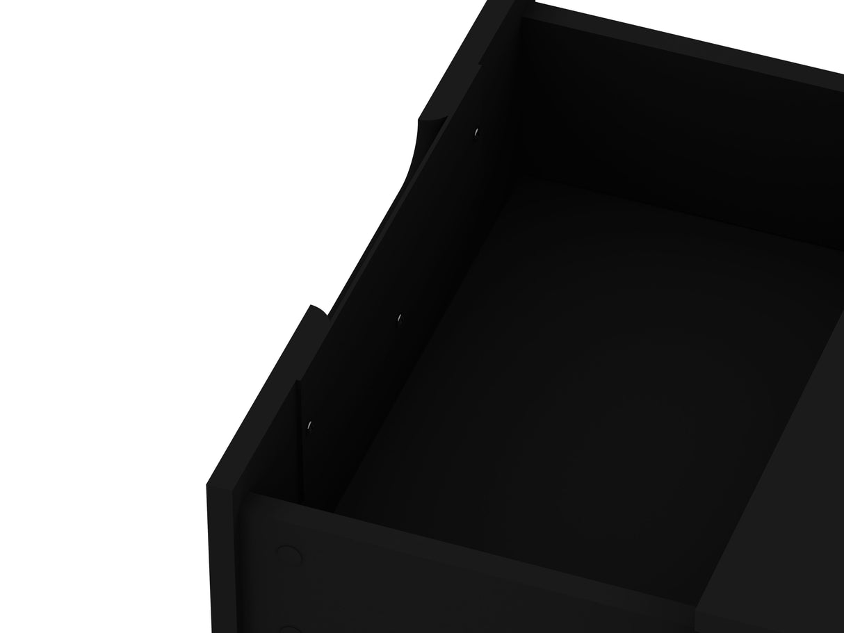 Rockefeller 2.0 Nightstand in Black by Manhattan Comfort at Eve Furniture
