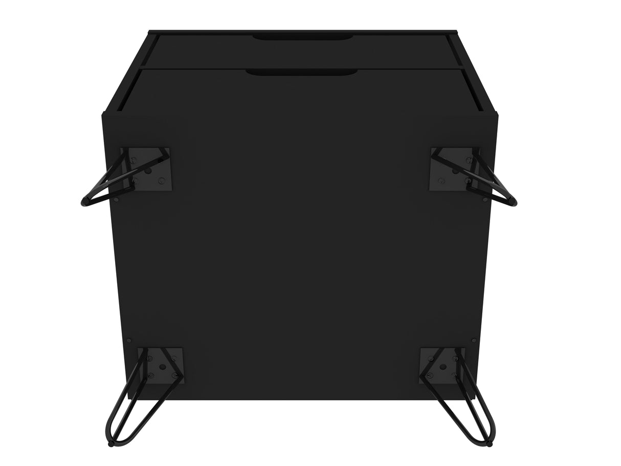 Rockefeller 2.0 Nightstand in Black by Manhattan Comfort at Eve Furniture