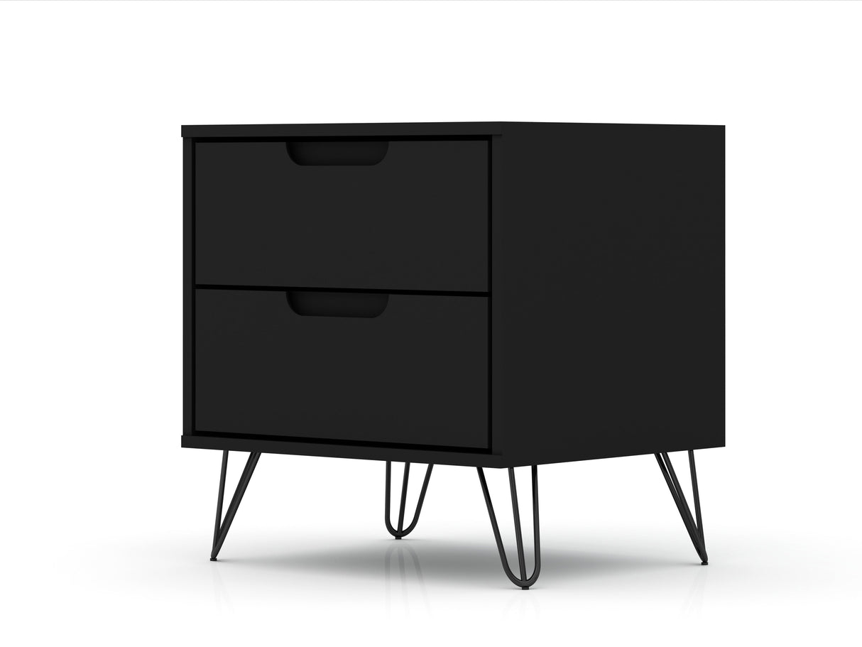 Rockefeller 2.0 Nightstand in Black by Manhattan Comfort at Eve Furniture