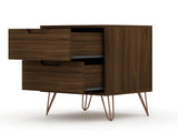 Rockefeller 2.0 Nightstand in Brown by Manhattan Comfort at Eve Furniture