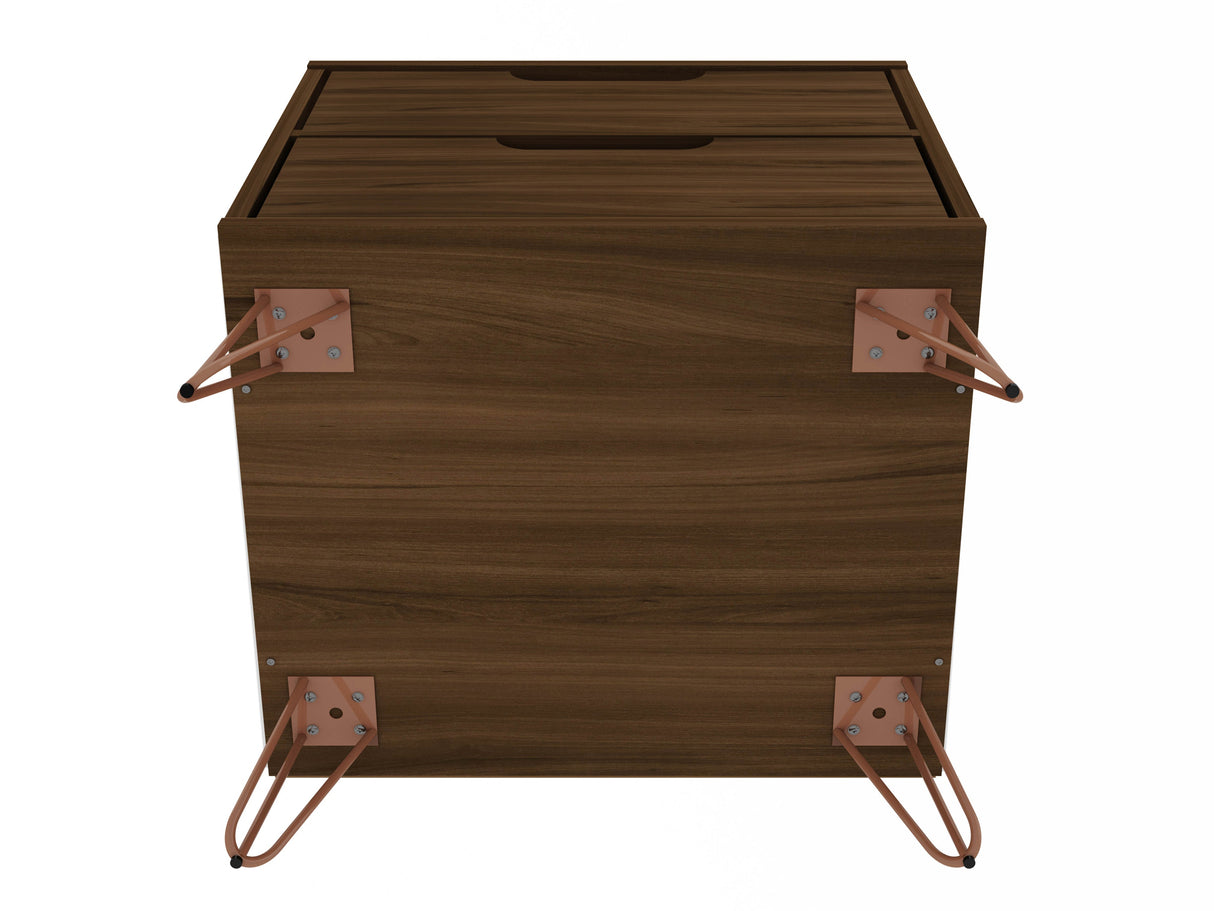 Rockefeller 2.0 Nightstand in Brown by Manhattan Comfort at Eve Furniture