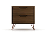 Rockefeller 2.0 Nightstand in Brown by Manhattan Comfort at Eve Furniture