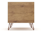 Rockefeller 2.0 Nightstand in Nature and Rose Pink by Manhattan Comfort at Eve Furniture