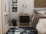 Rockefeller 2.0 Nightstand in Nature and Textured Grey by Manhattan Comfort at Eve Furniture