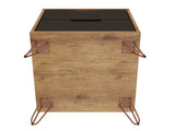 Rockefeller 2.0 Nightstand in Nature and Textured Grey by Manhattan Comfort at Eve Furniture