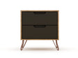 Rockefeller 2.0 Nightstand in Nature and Textured Grey by Manhattan Comfort at Eve Furniture