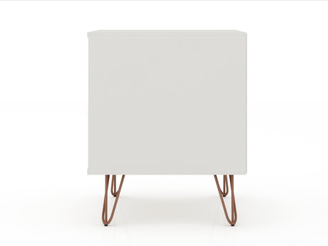Rockefeller 2.0 Nightstand in Off White and Nature by Manhattan Comfort at Eve Furniture