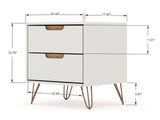 Rockefeller 2.0 Nightstand in Off White by Manhattan Comfort at Eve Furniture