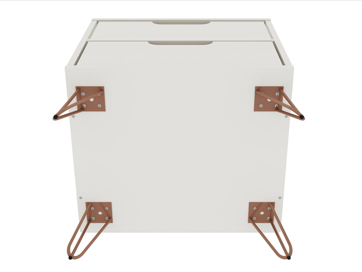 Rockefeller 2.0 Nightstand in Off White by Manhattan Comfort at Eve Furniture