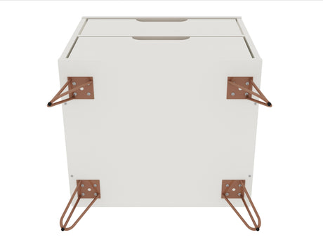 Rockefeller 2.0 Nightstand in Off White by Manhattan Comfort at Eve Furniture