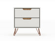 Rockefeller 2.0 Nightstand in Off White by Manhattan Comfort at Eve Furniture