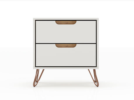 Rockefeller 2.0 Nightstand in Off White by Manhattan Comfort at Eve Furniture